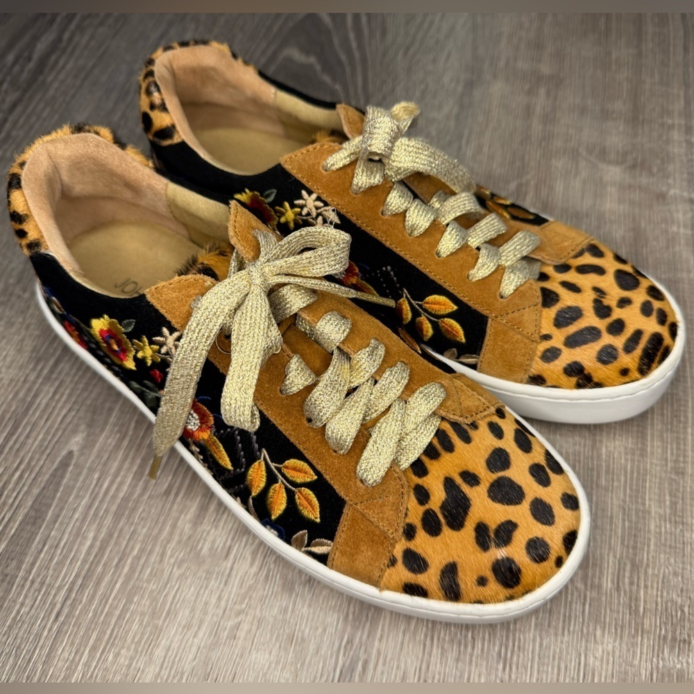 Johnny Was Acacia Leopard Sneakers Size 6